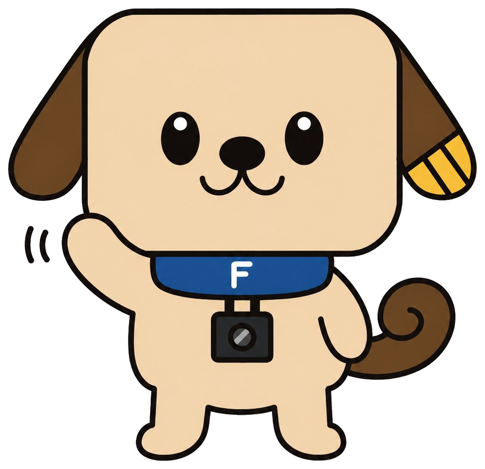 手を振るマスコットキャラクター・ショットくん